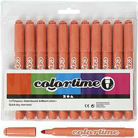 Creativ Company Tuschpennor Colortime Spets 5 mm 1 Förp tuschpennor, mandarin, spets mm, 12 st./ förp. 37352