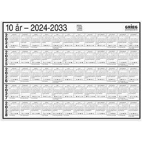 Grieg Platekalender A4 10 år 2024-2033