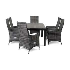 Comfort Garden Trädgårdsmöbel Matgrupp Toulon 4 Grå 6st Jenny stolar 114231