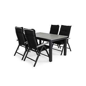 Comfort Garden Matgrupp Monaco 152-210 Lyx 4 Svart inkl. Dynor Positionsstol m Dyna 547892