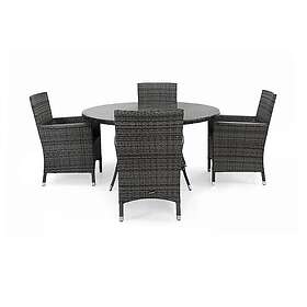 deNoord Matgrupp Thor Rund Ø140 med 4 Fåtöljer Lyx Armstöd Fåtölj m 613537