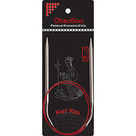 ChiaoGoo Knit Red Rundstickor Inox Kirurgiskt Stål 80 cm 5 mm