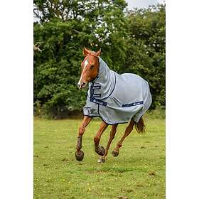 Bucas Buzz-Off Full Neck Flugtäcke Helhals Silver/Blue 120