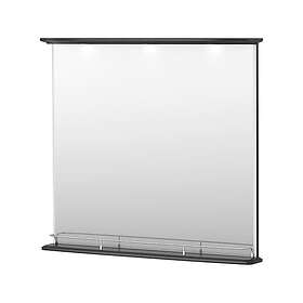 DuoBad Spegel Sekel med LED-belysning 104 Top & Downlights Svart (björk) 13003