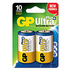 GP Batteries Ultra Plus Alkaliska D-batterier (LR20) Box 2-P