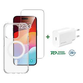4smarts Premium Starter Set avec Coque MagSafe, Protection d'Écran & Chargeur Mu
