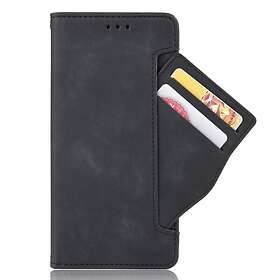 Inskal MOTOROLA MOTO G200 5G SLEEK LEATHER CASE m. Stor plånbok Svart