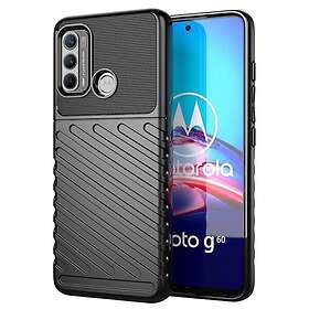 Inskal Motorola Moto G60 Thunder Series Twill Plast Skal Svart