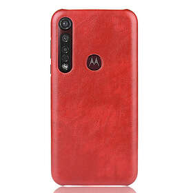 Inskal Motorola Moto G8 Plus Litchi Grain Leather Case Red