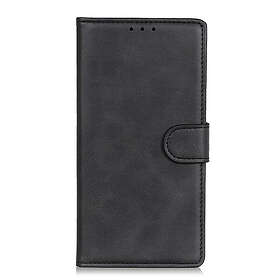 Inskal Motorola Moto G8 Power Lite Litchi Leather Wallet Case Svart