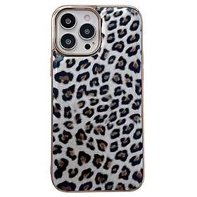 Inskal iPhone 14 Pro Skal Flexibel Plast Leopardmönster Silver