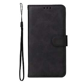 Inskal Samsung Galaxy S23 Plånboksfodral med Rem Imitationsläder Svart