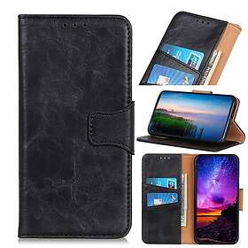 Inskal Samsung Galaxy A20S Neutral Leather Wallet Case Black