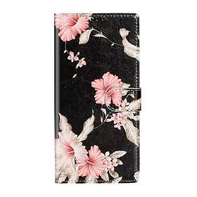 Inskal Samsung Galaxy S20 Pink Flowers Wallet Case Svart rosa