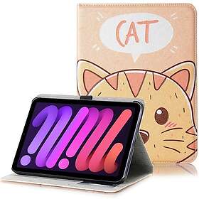 Inskal iPad Mini (2021) Fodral med Korthållare och Apple Pencil Hållare "Cat"