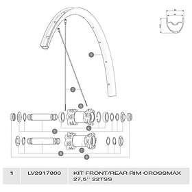 Mavic Crossmax Tubeless Rim Kit Svart 650B 27.5´´ 2