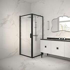 Hietakari Duschhörn Bläk 755 New York Fast Vägg och Vändbar Dörr NY duschhörn svart/reed 819x717 755-94-D4