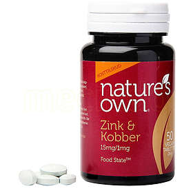 Nature's Own Zink & Koppar 15/1 mg 50 Tabletter