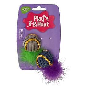 Dogman Kattleksaker 2-pack grå och lila bollar