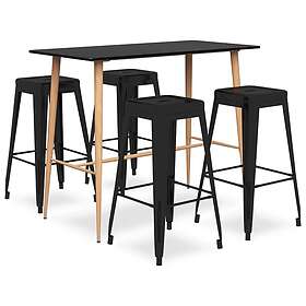 vidaXL Bargrupp 5 delar svart 3057457