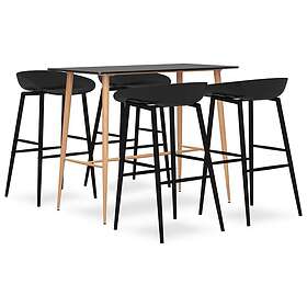vidaXL Bargrupp 5 delar svart 3057465