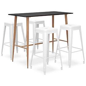 vidaXL Bargrupp 5 delar svart och vit 3057458