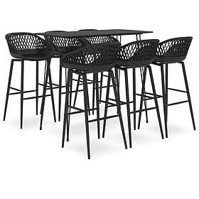 vidaXL Bargrupp 7 delar svart 3057389