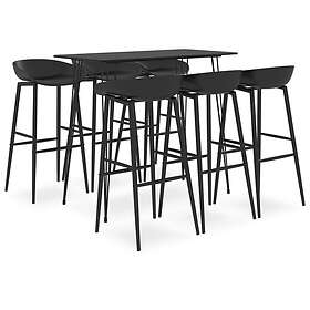 vidaXL Bargrupp 7 delar svart 3057395