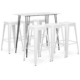vidaXL Bargrupp 7 delar vit 3057416