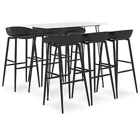 vidaXL Bargrupp 7 delar vit och svart 3057423