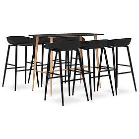 vidaXL Bargrupp 7 delar svart 3057479