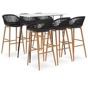 vidaXL Bargrupp 7 delar vit och svart 3057420