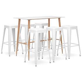vidaXL Bargrupp 7 delar vit 3057444