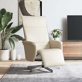 vidaXL Reclinerfåtölj med fotstöd gräddvit konstläder 356641