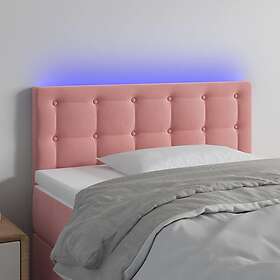 vidaXL Sänggavel LED rosa 100 x 5 78/88 cm sammet 3122093