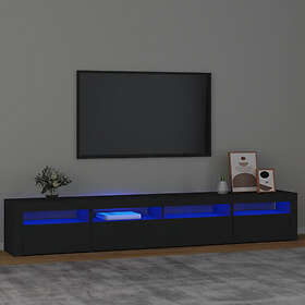 vidaXL Tv-bänk med LED-belysning Svart 240x35x40 cm 3152723