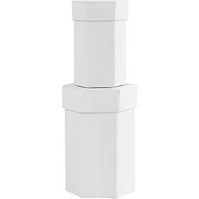 Creativ Company Askar Sexkantiga Vit 2 st/ 1 Set askar, vit, H: 7+9 cm, stl. 4,5+6 st./ se 504325