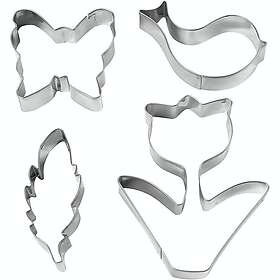 Creativ Company Utsticksform Blomma Fågel Fjäril Fjäder 11 cm 4 St/1 Förp Utsticksform, blomma, fågel, fjäril, fjäder, H: cm, st. 782889