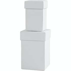 Creativ Company Askar Fyrkantiga Vit 2 st/ 1 Set askar, vit, H: 7+9 cm, stl. 4.5