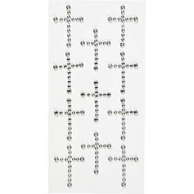 Creativ Company Rhinstenskors Stl 35x25 mm Silver 11 St/1 Förp Rhinstenskors, si