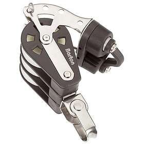 Barton Marine 400kg 10 Mm Triple Swivel Pulley With Rope Support/cleam Cleat Sil