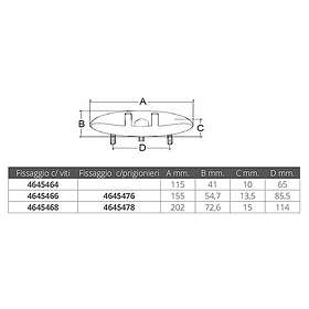 Marine Town Stainless Steel Collapsible Mooring Cleat With Fixing Screws Guld 20