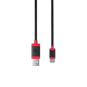 Kabel 1,5 FLÄTAD SVART USB 2,0