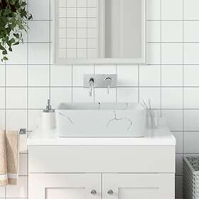 vidaXL Handfat vit rektangulär 46x35.5x13 cm keramik 155075