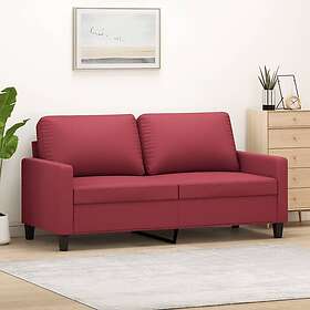 vidaXL 2-sitssoffa vinröd 140 cm fuskläder 359140