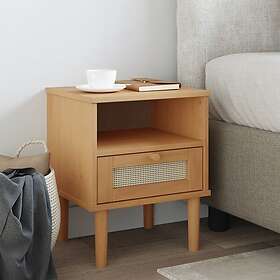 vidaXL Sängbord SENJA brun 40x35x48 cm massiv furu 358010