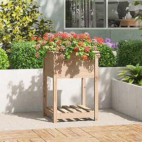 vidaXL Odlingslåda med hylla 54x54x81 cm massiv furu 823773