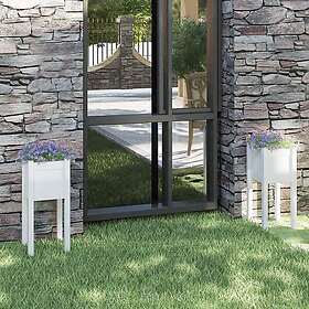 vidaXL Dyrkekasse 2 stk 31x31x70cm Solid Furu Hvit 810782