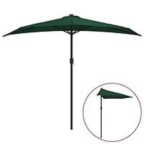 vidaXL Balkongparasoll med aluminiumstolpe grön 270x144 cm halvrunt 44588