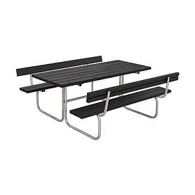 Plus PLUS Classic Bänkset med 2 Ryggstøtte 177x177x75 cm Svart 185872-15